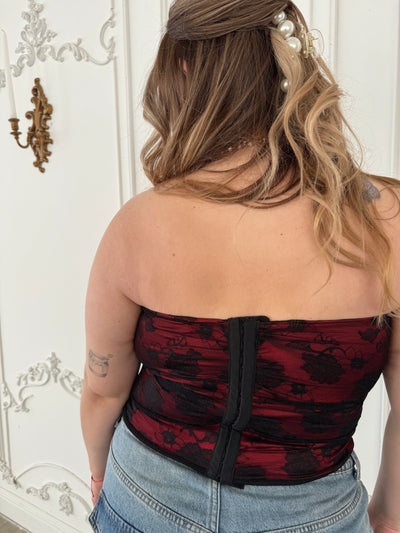 VIXEN Black Lace Bustier Top