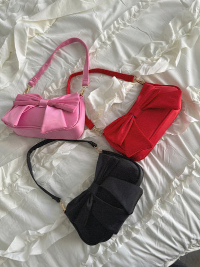 BOWIE Satin Bow Shoulder Bag