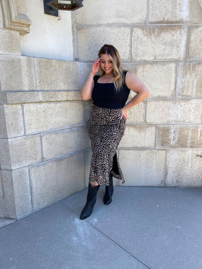 JONIE Leopard Print Maxi Skirt