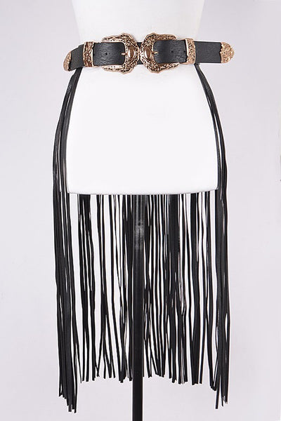 HENDRIX Double Buckle Fringe Belt