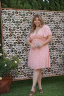 JANE Pink Floral Print dress