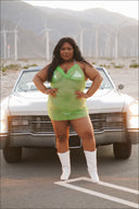 MAIN CHARACTER Lime Green Mesh Dress