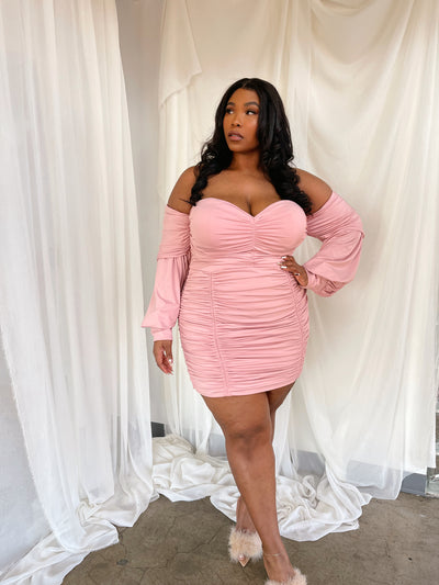 CANDY Pink Ruched Dress