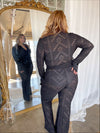 MEMPHIS Sheer Black Lace 2pc Set