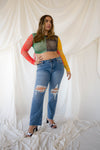 BONNIE Multi Color Paisley Crop Top