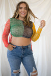 BONNIE Multi Color Paisley Crop Top