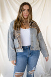 OFF DUTY Denim Jacket with Leopard panels