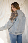 OFF DUTY Denim Jacket with Leopard panels