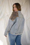 OFF DUTY Denim Jacket with Leopard panels