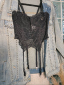 VIVI Black Demi Cup Lace Bustier