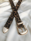 DESI Gold Buckle Leopard Print Belt