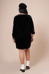 ZIGGY Black Velvet Embroidered Dress