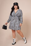 MILA Snake Print Faux Wrap Dress