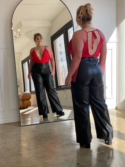 BELLA Vegan Leather Wide Leg Pants