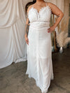 WINSLET White Crochet Lace Trim Maxi Dress