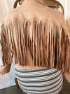 ROAM WILDE Faux Suede Fringe Jacket