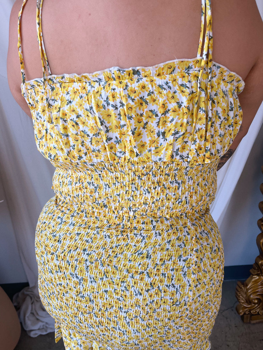 JOSIE Yellow Floral Print 2pc Set