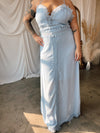 WINSLET Baby Blue Crochet Lace Trim Maxi Dress