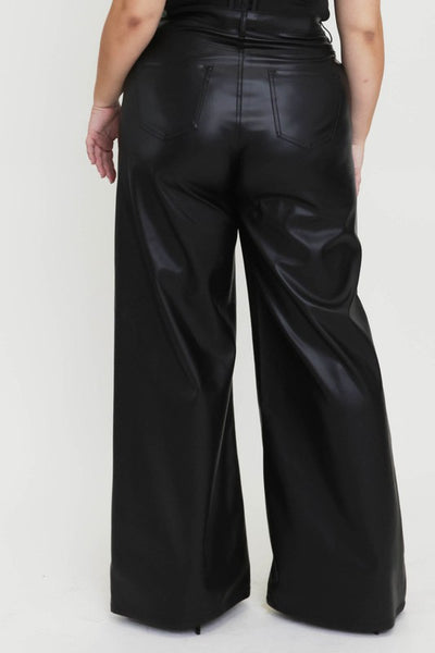 BELLA Vegan Leather Wide Leg Pants