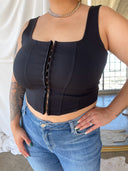 BREE Black Cotton Corset Top
