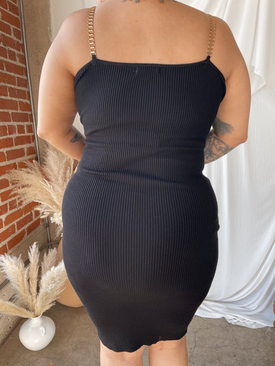 TIANNA Brown Knit Midi Dress