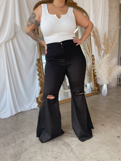 DALLAS Black Flare Jeans