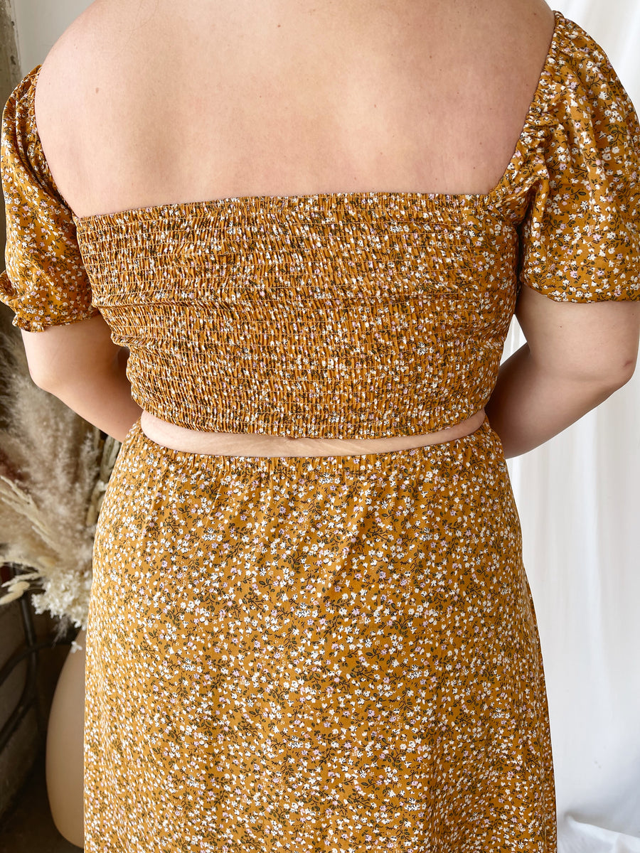 SUMMER Yellow Floral Print Dress