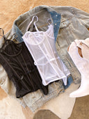 MIKA White Sheer Mesh Corset