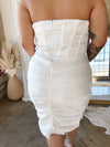 ELIZA White Satin Corset Dress