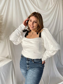 CHANTELL White Satin Body Suit