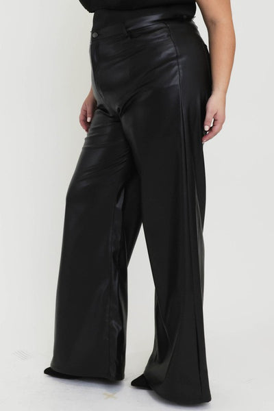 BELLA Vegan Leather Wide Leg Pants