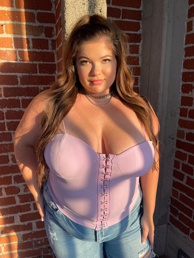 MILLI Lavender Faux Corset Top