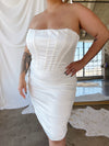 ELIZA White Satin Corset Dress